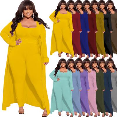 China TP233 Breathable High Crater Band Solid Color Three Piece Long Sleeve Set Plus Size Women Clothing Women Dress for sale