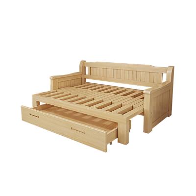 China Traditional Home Furniture Slat Wood Frame Folding Sofa Bed For Living Room for sale