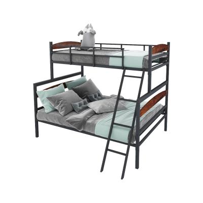 China Easy Assemble Easy Clean Industrial Style Double Decker Metal Bed Children Bunk Bed With Ladder For Adult Children for sale