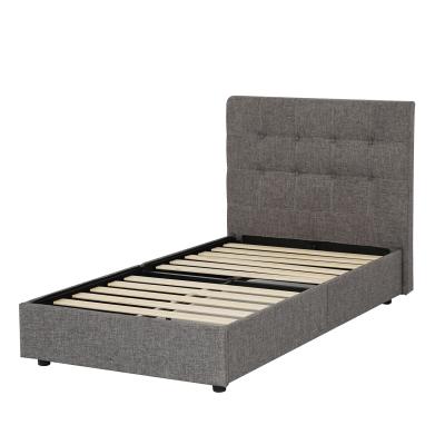 China Easy Assemble Factory Price Steel Frame Modern Luxury Double Full Size Upholstered Bed for sale