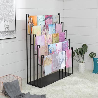 China Store Display Boutique Fabric Store Shelving Stainless Metal Scarf Display Rack For Retail Store for sale