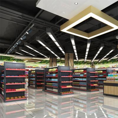 China High Quality Custom Double Sided Single And Double Sided Supermarket Storage Stacking Gondola Shelves for sale