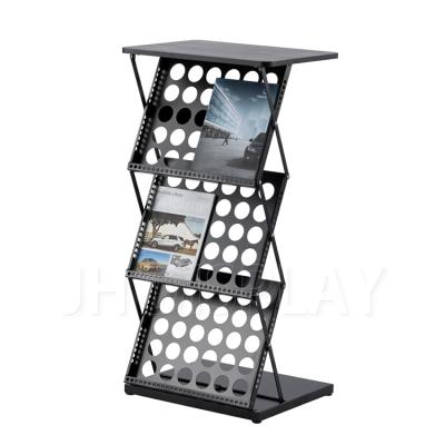 China Metal Advertising Folded Magazine Display Racks Customized for sale