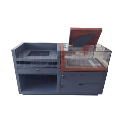 China Modern Simple And Stylish ISO9001 Wooden Store Cash Counter Design for sale