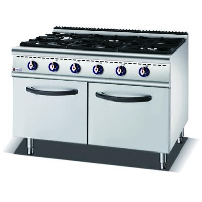 China Hotel Campbon Kitchen Equipment Gas 6 Burner Range With European Cabinet Burner ZH-RA-6A.ZH-TA-6A for sale