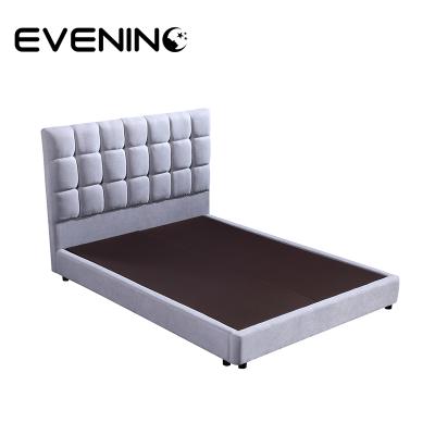 China Modern Home Wooden Simple Double Queen King Platform Furniture Soft Bed With Headboard for sale