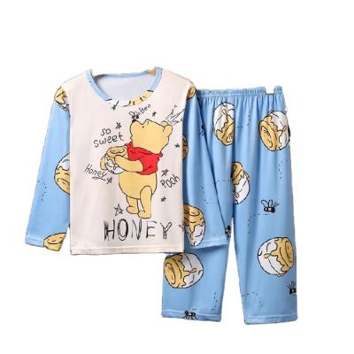 China Children's Breathable Pajamas, Loose Long-sleeved Suit, Spring And Autumn Thin Casual Cartoon Home Service 2 Piece Set for sale