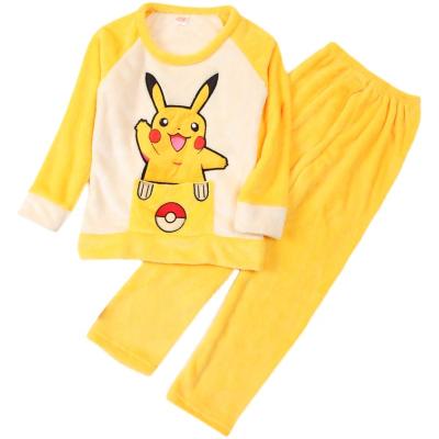 China Hot spring, autumn and winter children's pajamas flannel boys and girls fleece home service coral suit for sale