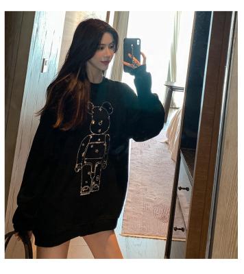 China Factory wholesale ladies QUICK DRY bear pattern spring and autumn cartoons printing long sleeve sweater for sale