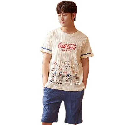 China Korean cartoon short-sleeved QUICK-DRY pajamas summer couples style men's and women's soft home service for sale