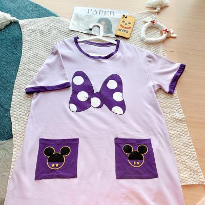 China QUICK DRY Women's Cute Pajamas Summer Japanese One Piece Set Pajamas Nightgown Mid Length Sleepwear Plus Size Casual Home Wear For Lady for sale