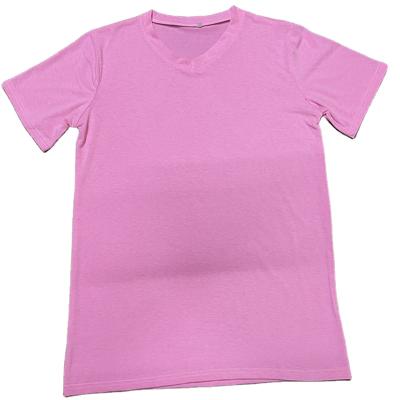 China Viable Wholesale Personalized Ladies T-shirts Polyester Pastel Color V-Neck Blank Tees For Women Sublimation Printing for sale