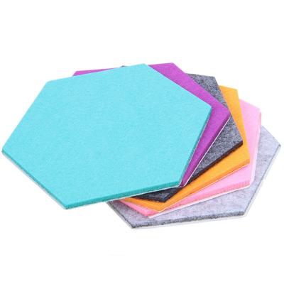 China Cork Boards Colorful Foam Wall Goal Bulletin Board Self-adhesive Photo Memo Decorative Hexagon Felt Pin Board for sale