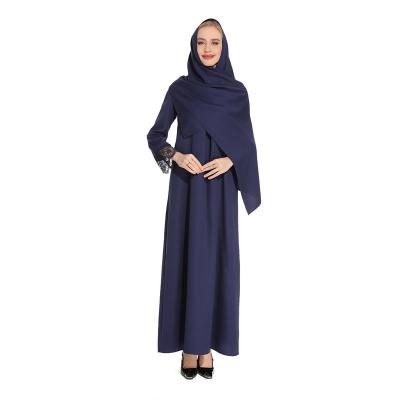 China Polyester Fiber Solid Color Loose Muslim Dress New Middle East New Saudi Arabia Dubai (Polyester) 2022 for sale