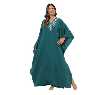 China 2022 Polyester Fiber (Polyester) Middle East Dubai Spring Festival Loose Large Size Leisure Muslim Clothing Arabic Long Dress for sale