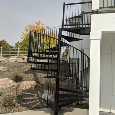 China Rustic Popular Wrought Iron Spiral Staircase for sale