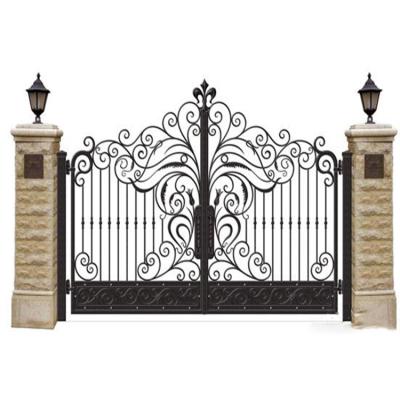 China Modern stylish fancy design wrought iron gate with graceful pattern for sale