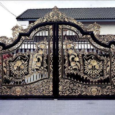 China Modern Elegant Arrow Top Wrought Iron Fancy Door With Graceful Pattern for sale