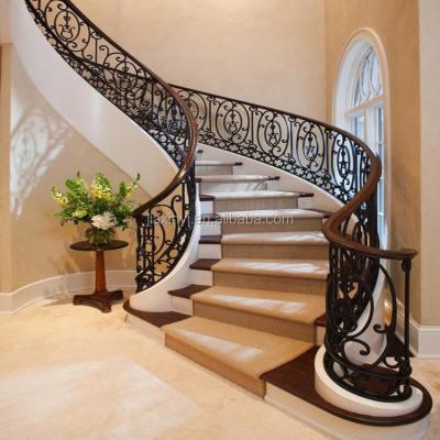 China Traditional Decorative Wrought Iron Stair Railing Design For Indoor for sale