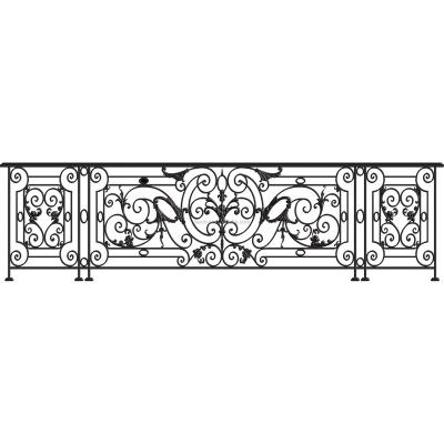 China Modern Ornamental Painted Wrought Iron Railing With Exquisite Pattern for sale