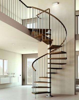 China Sprial Stainless Steel Modern Simple Handle Design Interior Wooden Staircase for sale