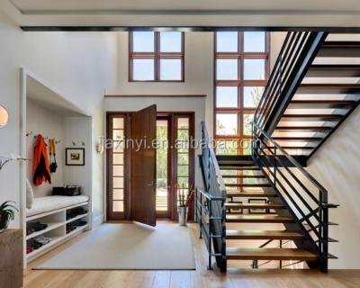 China Home High Quality Carbon Steel-Wood House U Shaped Staircase As Modern Home Decors for sale