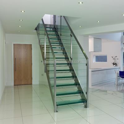 China Home Staircase High Quality Modern U Shaped Glass House Stairs Enclosure Hot Sale for sale