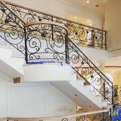 China Fancy Garden Fence Customized Wrought Iron Stair Railing For Internal Stairs for sale