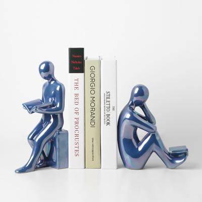 China Modern Simple Luxury Minimalist Ceramic Bookends Character Modeling Home Opens Porch Living Room Art Decoration Ornaments for sale