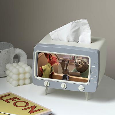 China White Gray Tissue Box Kitchen Living Room Drawing Paper Box Home Decoration Minimalist Creative Multifunctional Mobile Phone Holder for sale