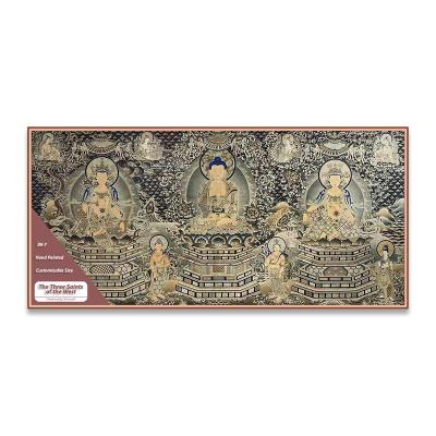 China Traditional Oversized 90 Inch Collectible Level The Three Saints Of Western Hand Painted Thangka Free Shipping for sale