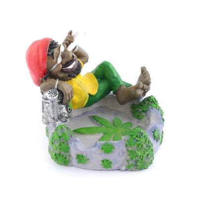 China Ashtray Custom Design Arts Wholesale Exotic Smoker Printing Printed Made Smokers Herb Jamaican Resin Ob Ashtray for sale