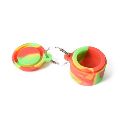 China Smoking silicone serving high quality wholesale single multiple silicone herb jiar with key chain for sale