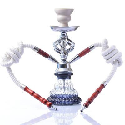 China Premium Stainless Steel 12 Inch 2 Hose Hookah Set With Ceramic Bowl And Washable Hose For Better Narguile Smoking for sale