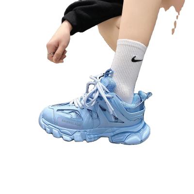 China Fashion Trend Women Sneakers Shoes Blue Color Woman Platform Fashion Casual Tennis Shoes 2022 Design Brand Women Mesh Chunky Sneakers for sale