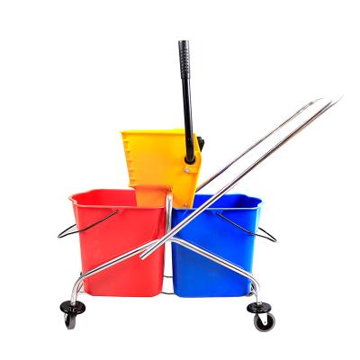 China Viable Wholesale Hotel Mop Wringer Cleaning Buckets and Carts for sale