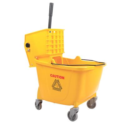 China Sustainable Hospital Hotel Plastic Broom Squeezer Bucket With Wringer for sale