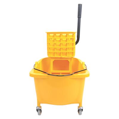 China Sustainable 24 liter compact mop buckets with handle and wringer for sale