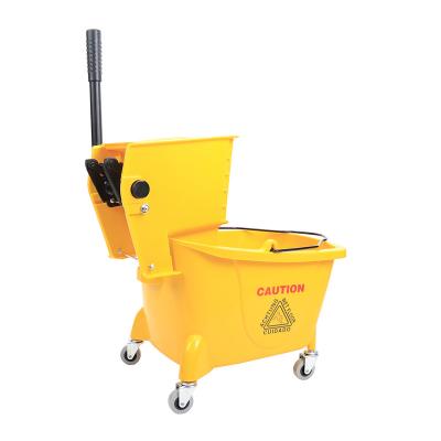 China Sustainable Industrial Yellow 24L Bucket Toilet Mop Wringer Kentucky Commercial Floor Cleaning for sale