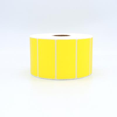 China Barcode Water Proof Blank Yellow Thermal Sticker Self Adhesive Direct Thermal Sticker Paper Roll for sale