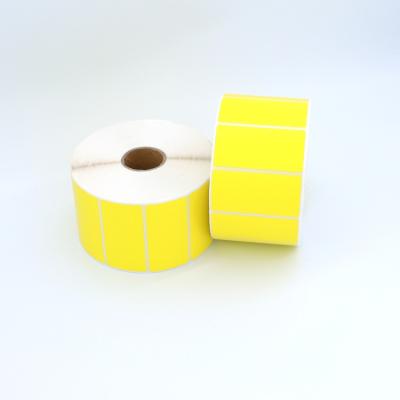 China Factory Wholesale Pure Yellow Barcode Custom Labels Thermal Sticker Paper Shipping Self Adhesive Direct Thermal Label for sale