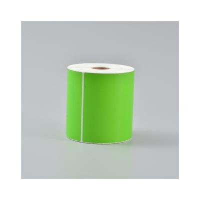 China 100x150 Pure Green Barcode Self Adhesive Paper Sticker Heat Sensitive Paper Stickers Roll for sale