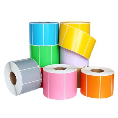 China High Quality Colorful Barcode Label Sticker Heat Sensitive Paper Supermarket Label Pink Paper Sticker Roll for sale