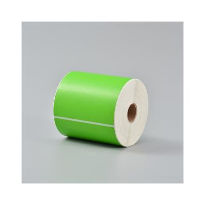 China Wholesale Barcode Blank Barcode Paper Labels Green Direct Thermal Sticker Roll 500 For Small Printer for sale