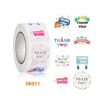 China Cartoon Sticker Custom Thank You Adhesive Stickers Label Butterfly Flower Luxury Sticker Roll for sale