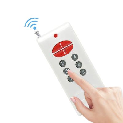 China Wireless Outdoor 1000 Meters 1 2 6 8 Button Long Distance Wireless Remote Control Switch 433mhz 315mhz RF Learning Fixed Code Code for sale