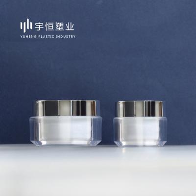 China High Permeability Imitation Household Products Thick-Wall Glass Acrylic Cream Bottle Customizable Color Printing Jar for sale