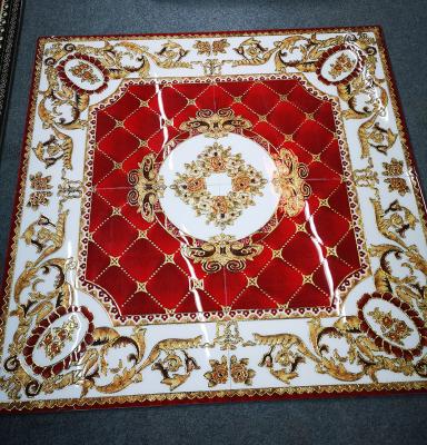 China Luxury Europe Foshan 1200X1200 Red And Gold Plated Carpet Ceramic Tile Sliver Plated Polished Crystal Carpet Porcelain Tile for sale