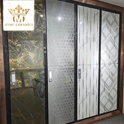 China Luxury Europe 600*1200 Lauren black with white gold with sliver interior wall mirror tile decoration gold porcelain ceramic tiles for sale