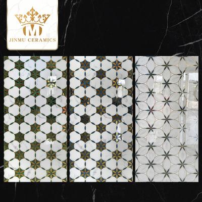 China Europe 600*1200 modern white and gold vein ceramic tiles for bathroom restaurant hotel decorative mirror wall tile for sale